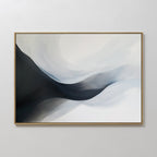 Whispering Tides – black and white abstract canvas wall art print by Aspire Prints
