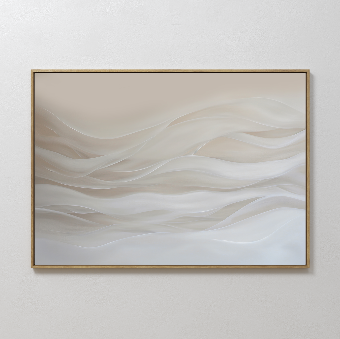 Whispers of Dune – beige and white abstract canvas wall art print by Aspire Prints