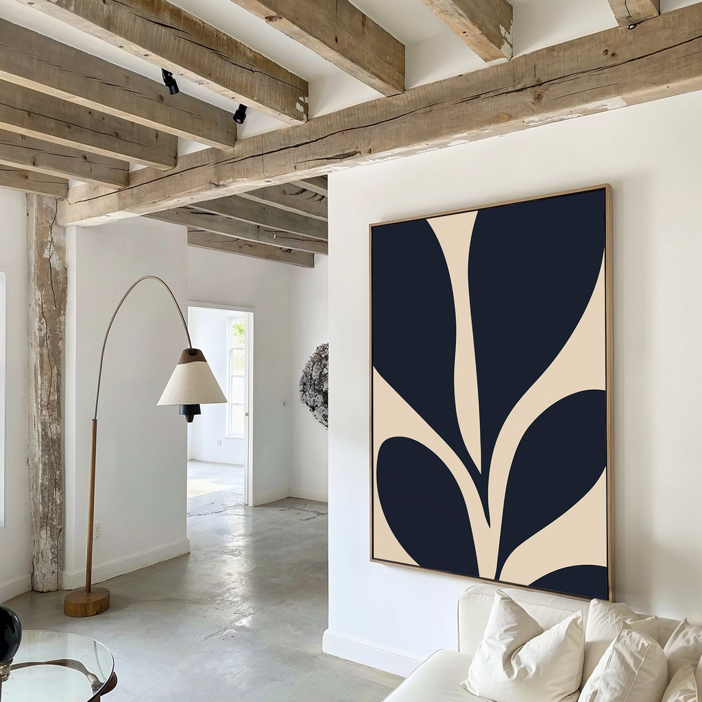 Inkbloom Whisper – blue botanical canvas wall art print by Aspire Prints
