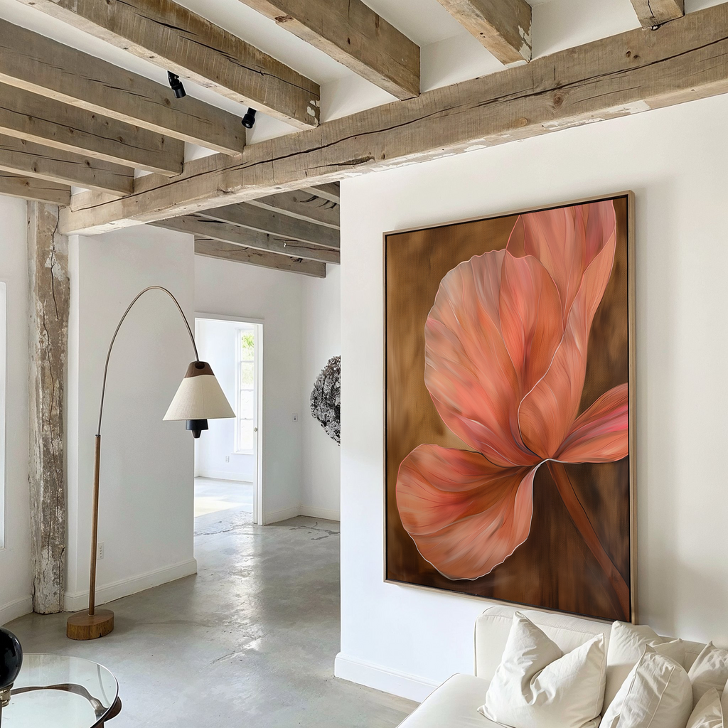 Whispered Bloom in Blush – blush pink botanical canvas wall art print by Aspire Prints