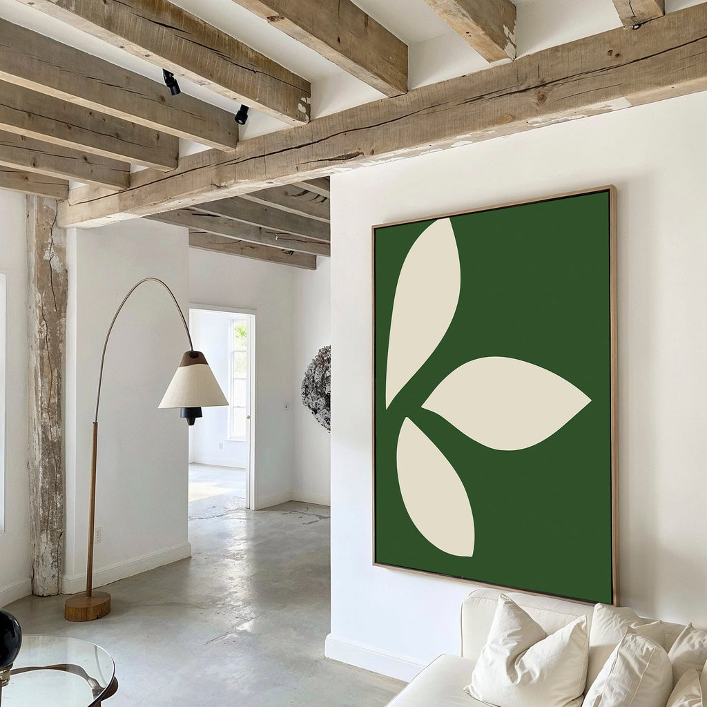 Whispering Fronds in Emerald Hush – green botanical canvas wall art print by Aspire Prints