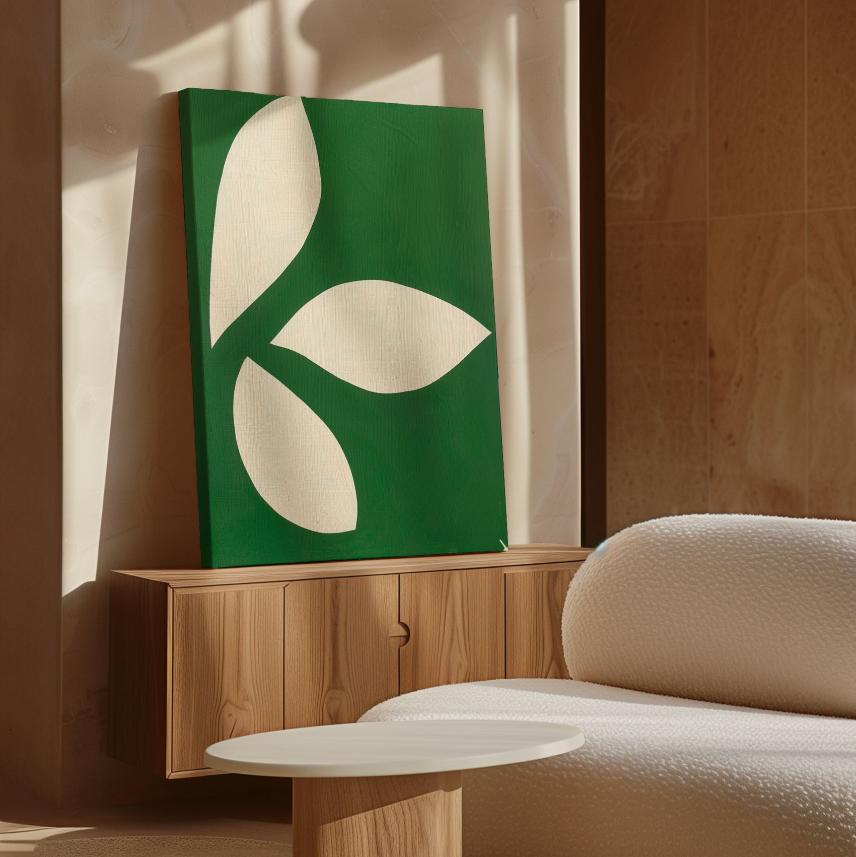 Whispering Fronds in Emerald Hush – green botanical canvas wall art print by Aspire Prints