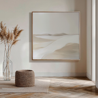 Whispering Hollow – beige and white landscape canvas wall art print by Aspire Prints