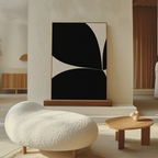 Shadow Fern Whisper – black botanical canvas wall art print by Aspire Prints