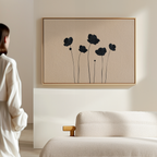 Whispers in Bloom – beige and white botanical canvas wall art print by Aspire Prints