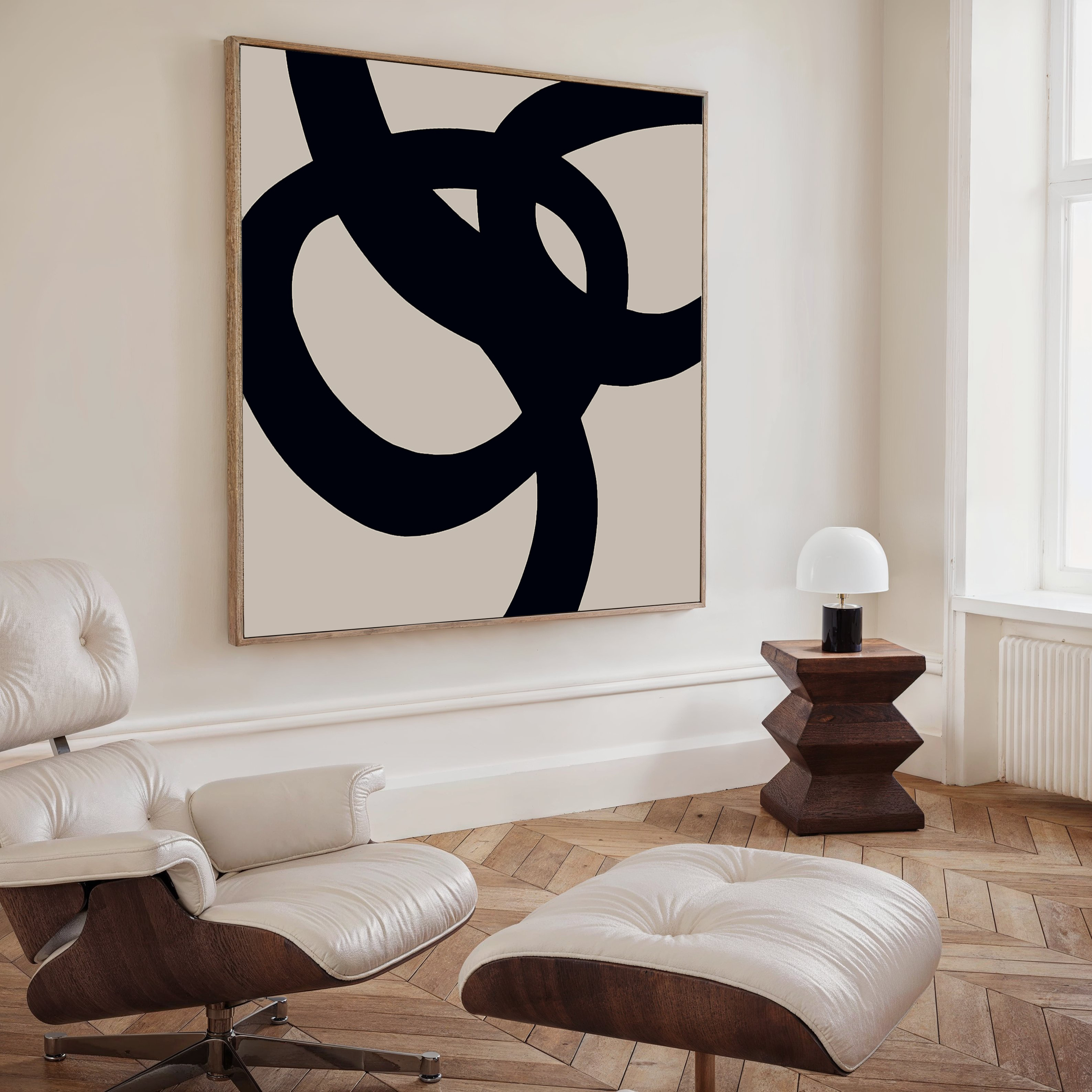 Ink & Ember – black abstract canvas wall art print by Aspire Prints