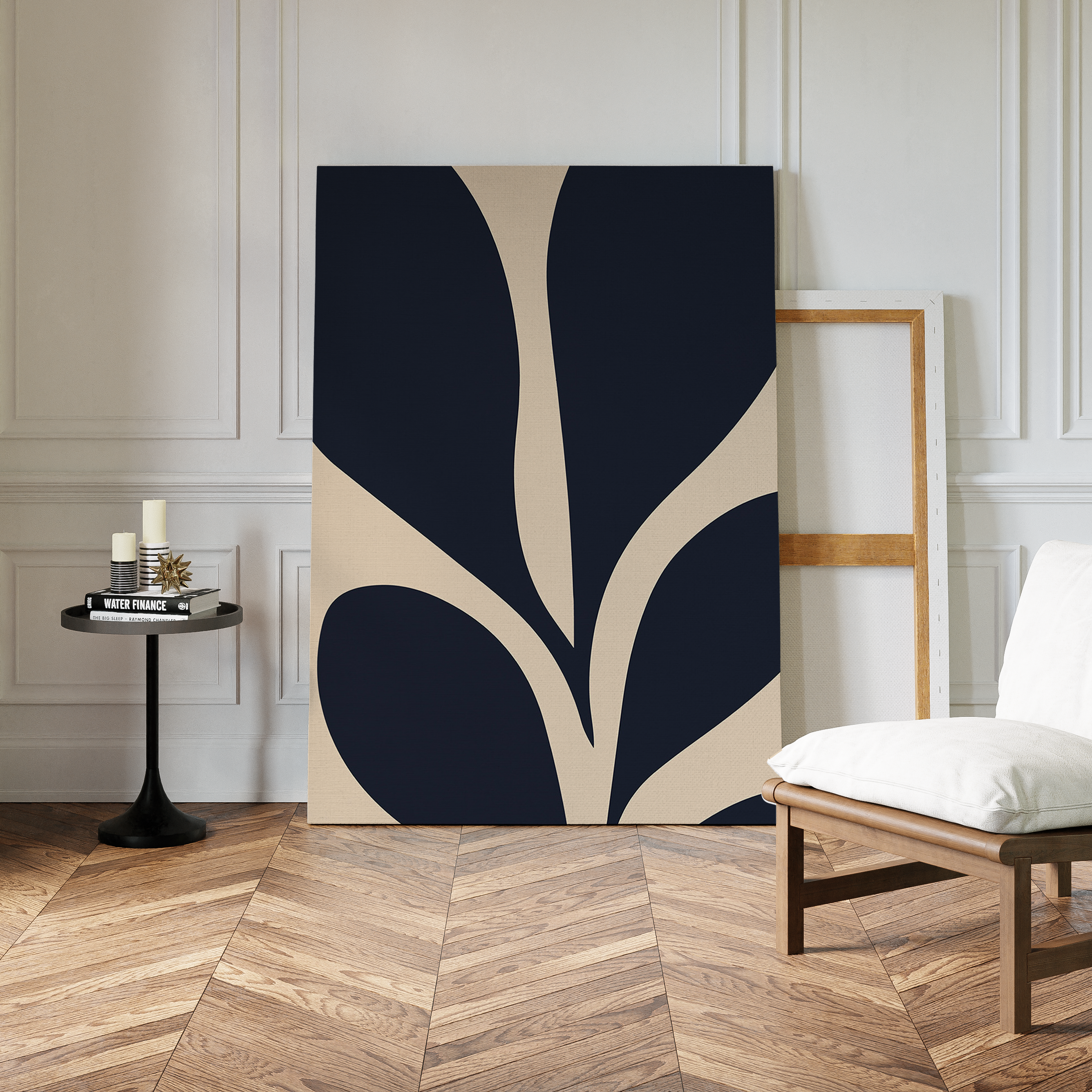 Inkbloom Whisper – blue botanical canvas wall art print by Aspire Prints