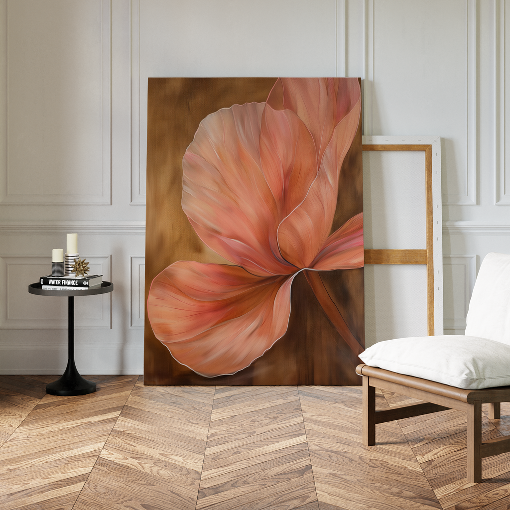 Whispered Bloom in Blush – blush pink botanical canvas wall art print by Aspire Prints