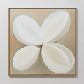 Whispering Petals at Dawn – beige and white botanical canvas wall art print by Aspire Prints