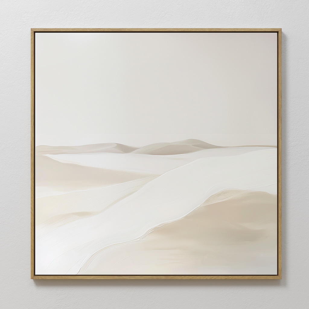 Whispering Hollow – beige and white landscape canvas wall art print by Aspire Prints