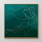 Whisper in Teal – blue abstract canvas wall art print by Aspire Prints