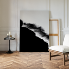 Midnight Tide Whispers – black coastal canvas wall art print by Aspire Prints