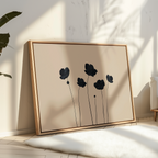 Whispers in Bloom – beige and white botanical canvas wall art print by Aspire Prints
