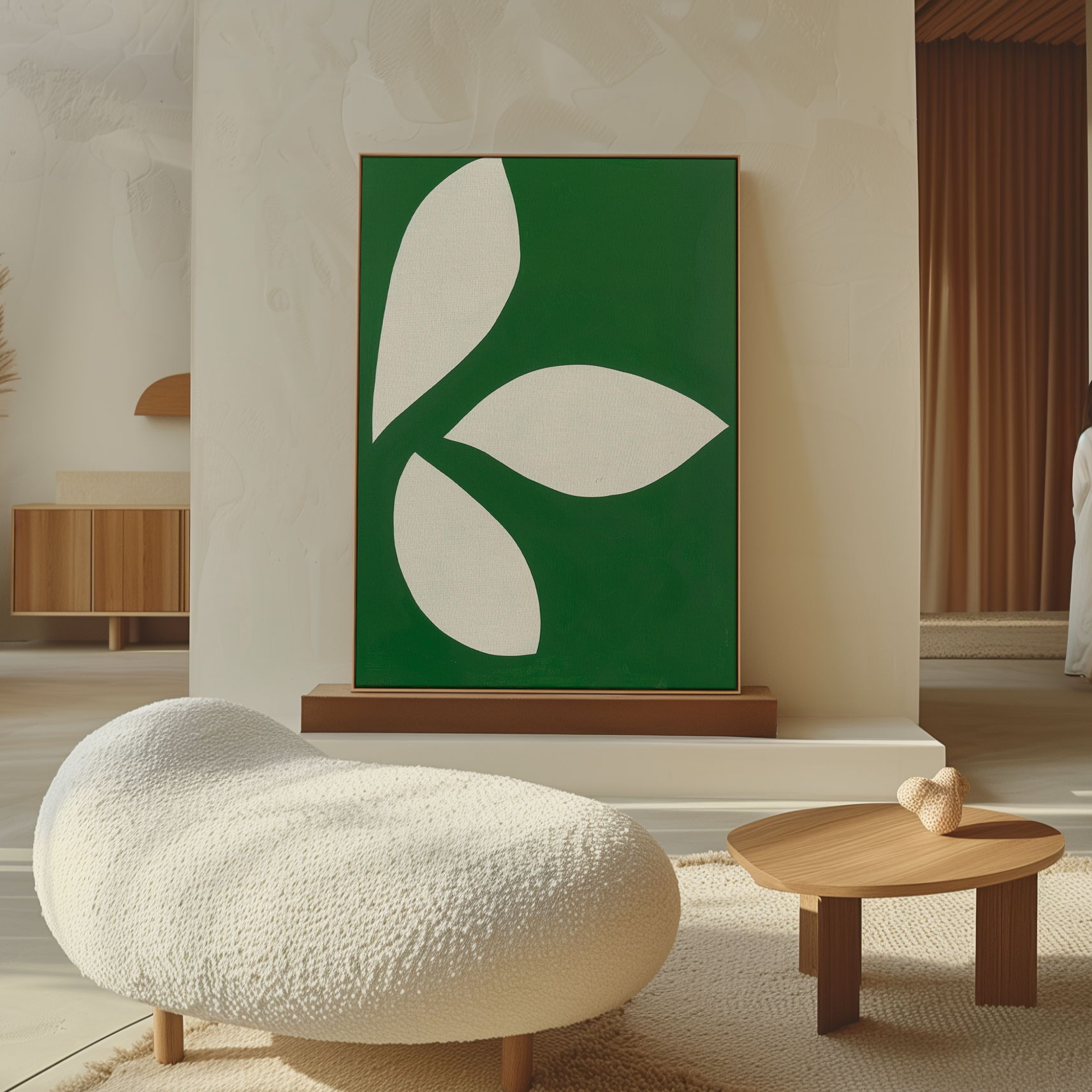 Whispering Fronds in Emerald Hush – green botanical canvas wall art print by Aspire Prints