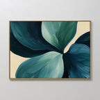 Verdant Whispers in Teal – blue botanical canvas wall art print by Aspire Prints