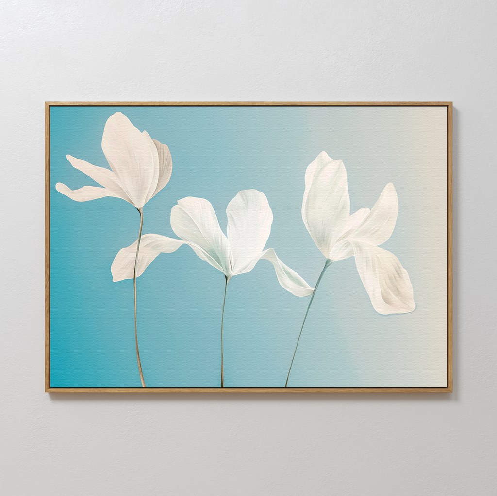 Whispers of Bloom in Twilight – blue botanical canvas wall art print by Aspire Prints