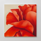 Crimson Bloom Whisper – red botanical canvas wall art print by Aspire Prints