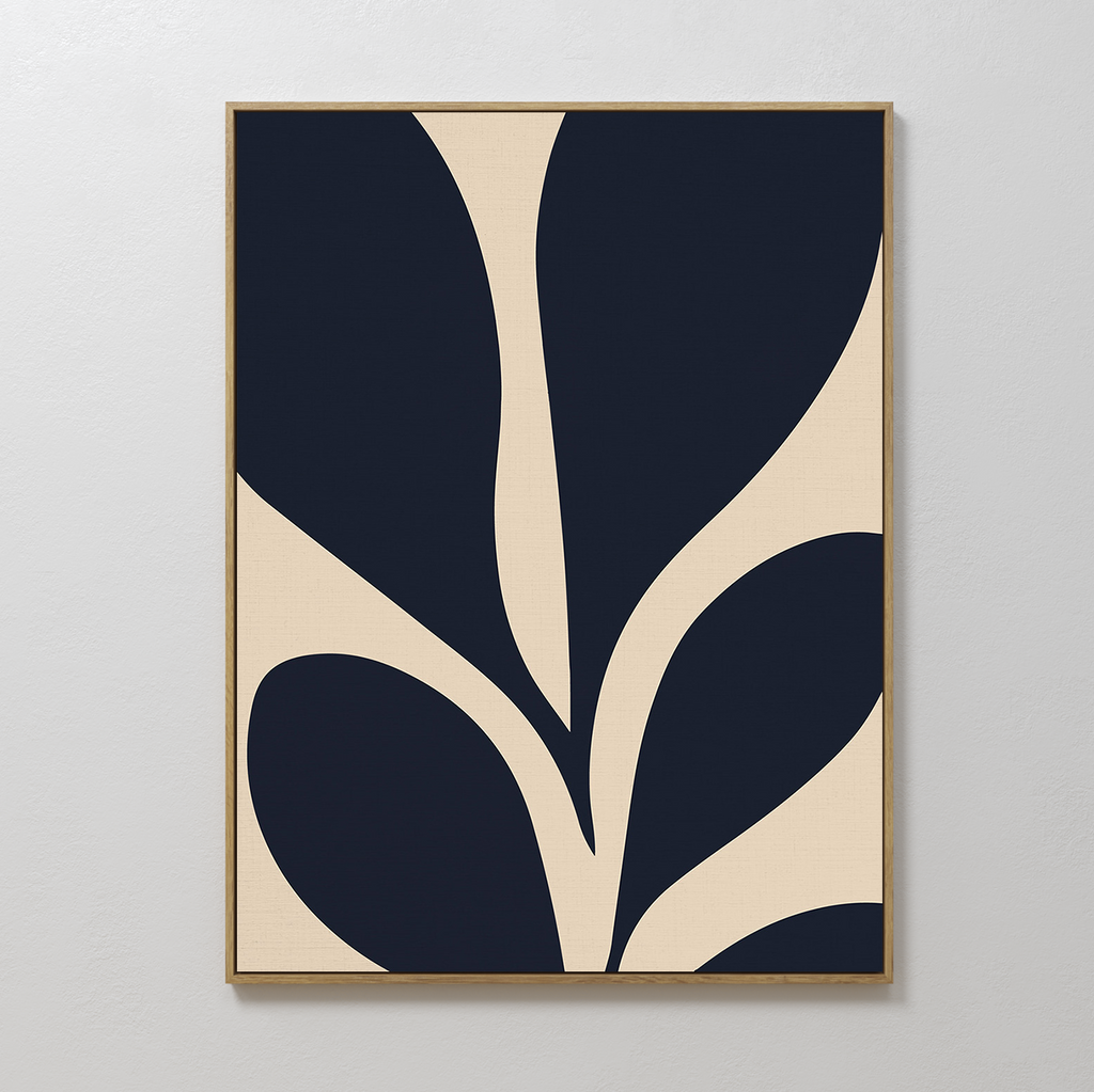 Inkbloom Whisper – blue botanical canvas wall art print by Aspire Prints