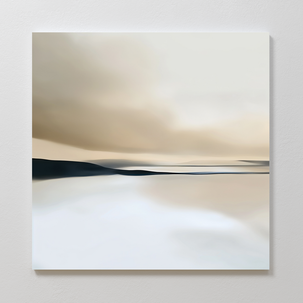 Whispers of the Dunes – beige and white landscape canvas wall art print by Aspire Prints