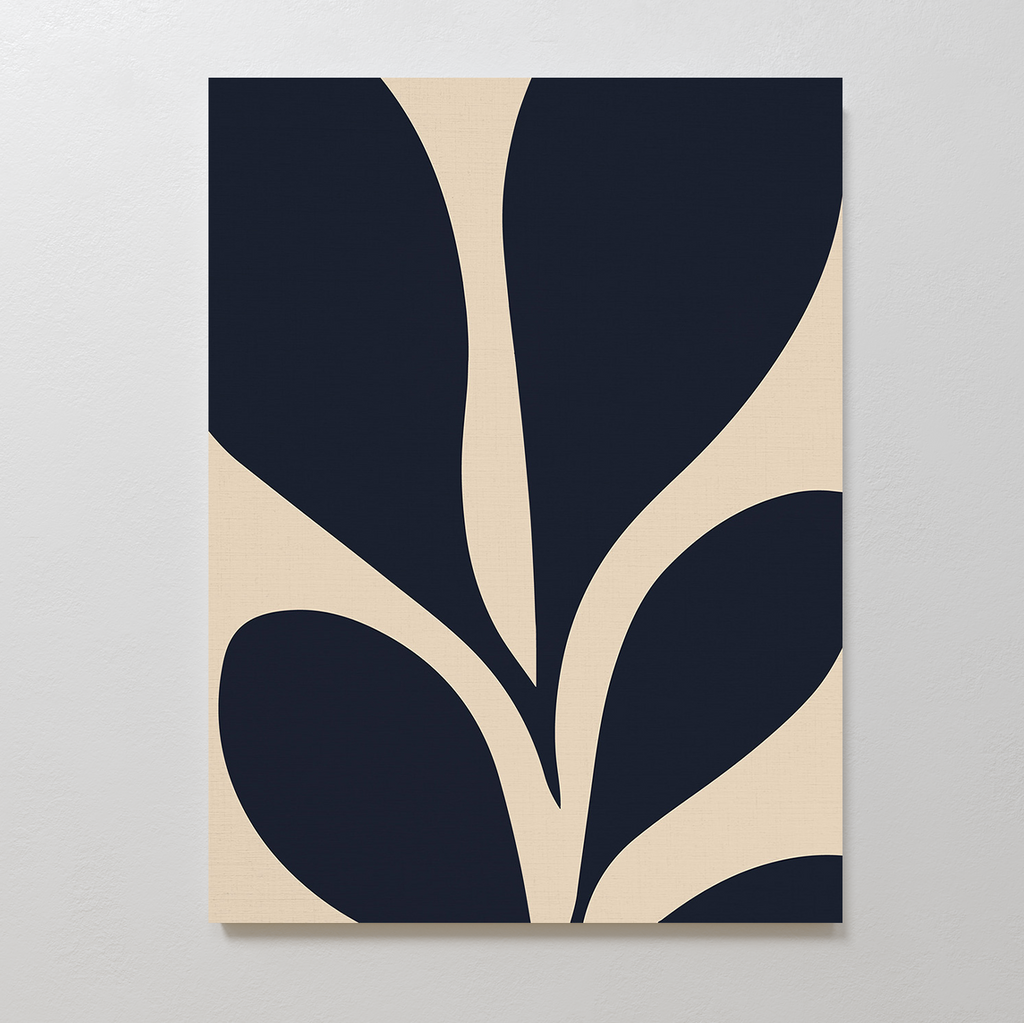 Inkbloom Whisper – blue botanical canvas wall art print by Aspire Prints
