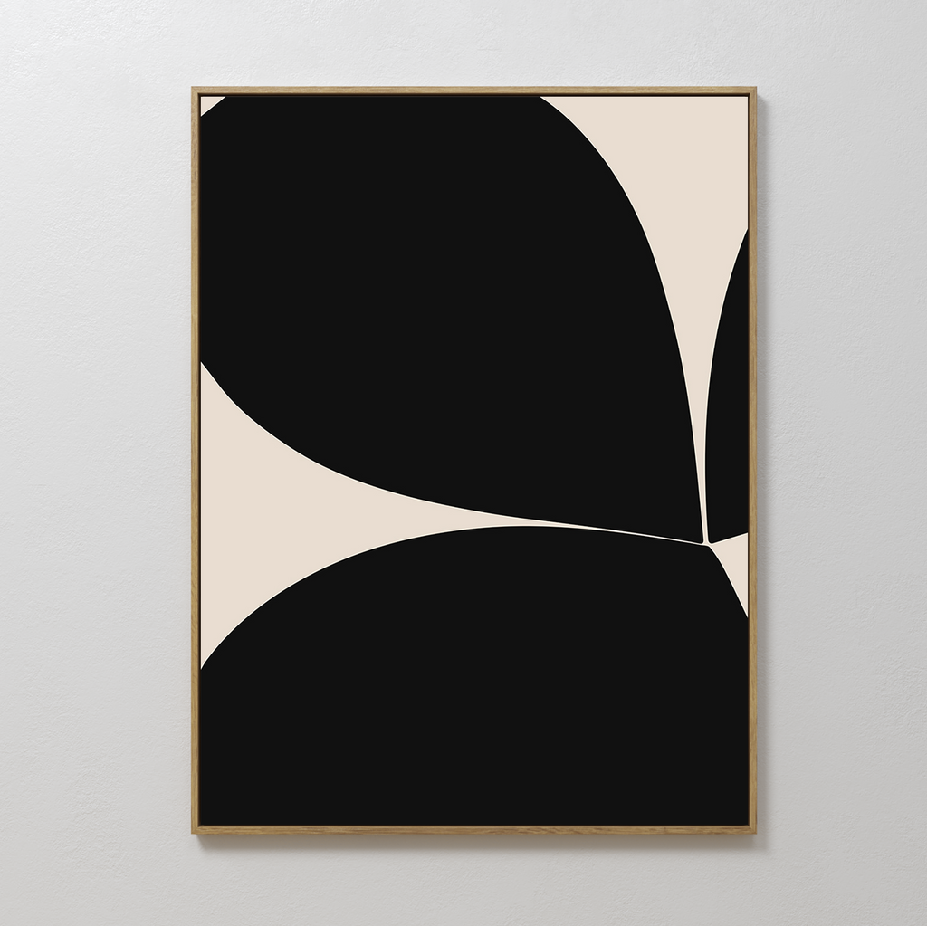 Shadow Fern Whisper – black botanical canvas wall art print by Aspire Prints