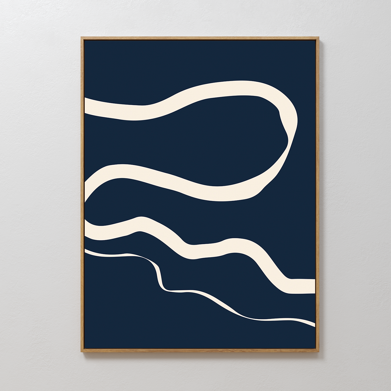 Whispers in Indigo – blue abstract canvas wall art print by Aspire Prints