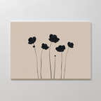 Whispers in Bloom – beige and white botanical canvas wall art print by Aspire Prints