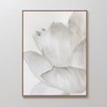 Whisper of Petals – beige and white botanical canvas wall art print by Aspire Prints