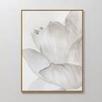 Whisper of Petals – beige and white botanical canvas wall art print by Aspire Prints