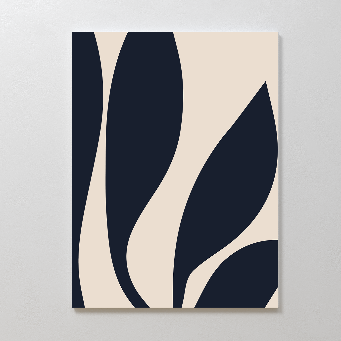Midnight Foliage Whisper – blue botanical canvas wall art print by Aspire Prints