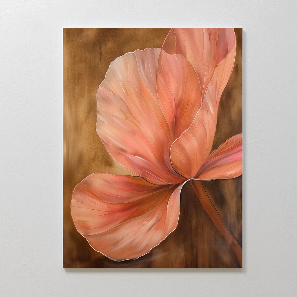 Whispered Bloom in Blush – blush pink botanical canvas wall art print by Aspire Prints