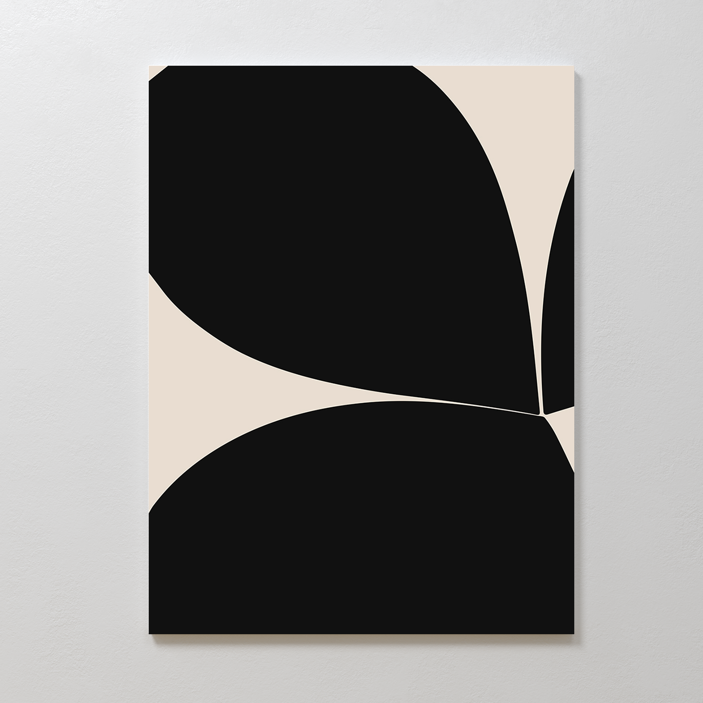 Shadow Fern Whisper – black botanical canvas wall art print by Aspire Prints