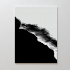 Midnight Tide Whispers – black coastal canvas wall art print by Aspire Prints