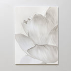 Whisper of Petals – beige and white botanical canvas wall art print by Aspire Prints