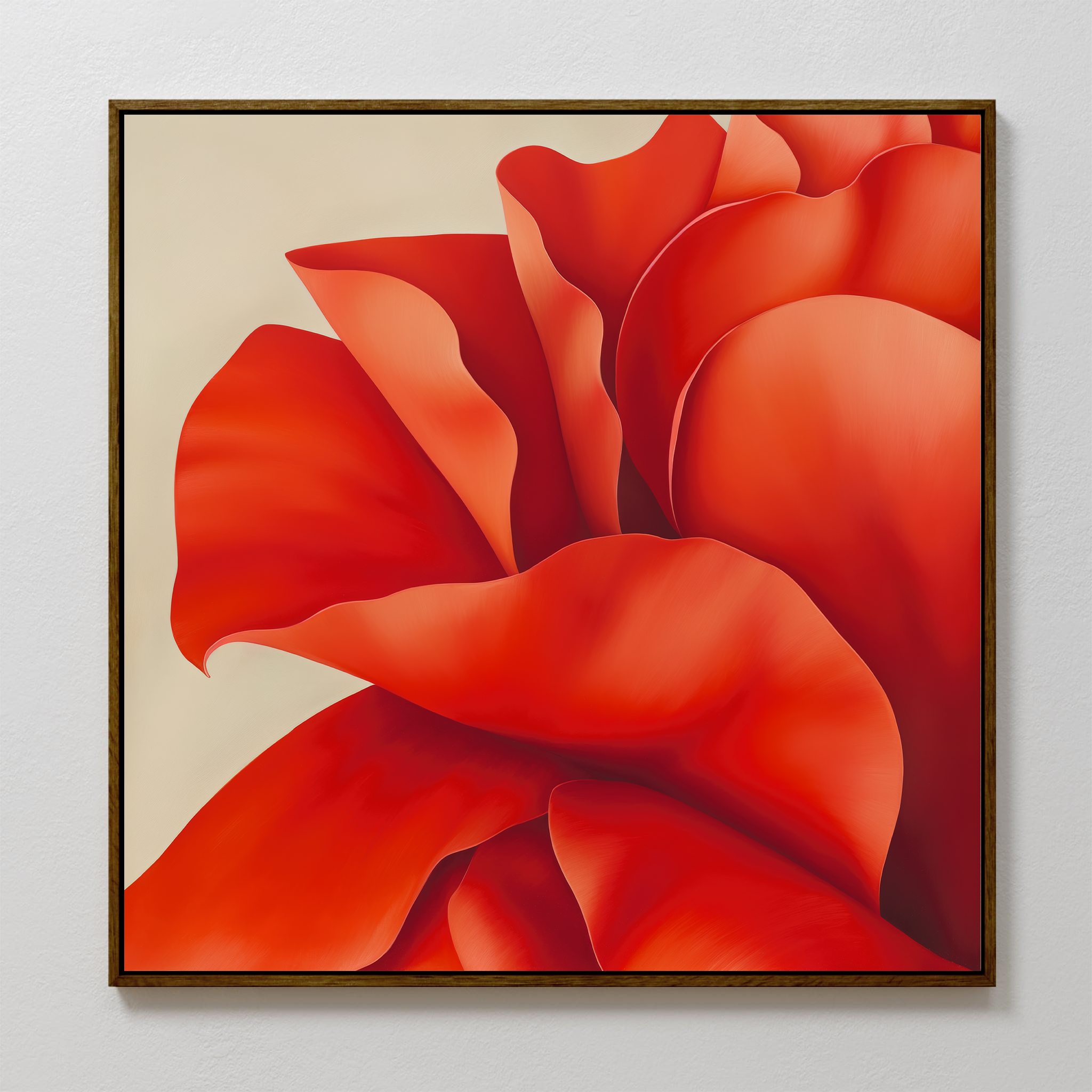 Crimson Bloom Whisper – red botanical canvas wall art print by Aspire Prints
