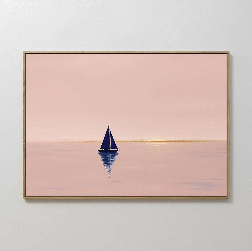 Whispers of Rose Harbor – blush pink vintage canvas wall art print by Aspire Prints