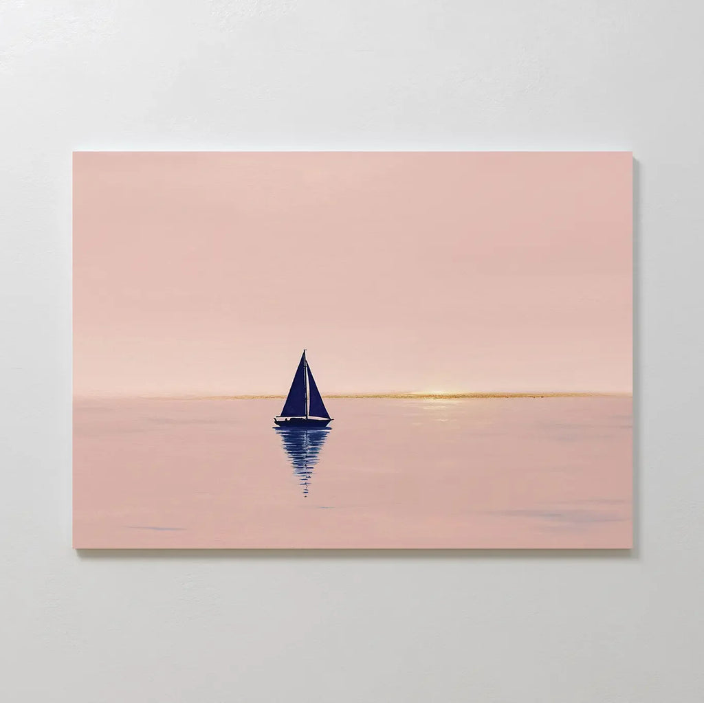 Whispers of Rose Harbor – blush pink vintage canvas wall art print by Aspire Prints