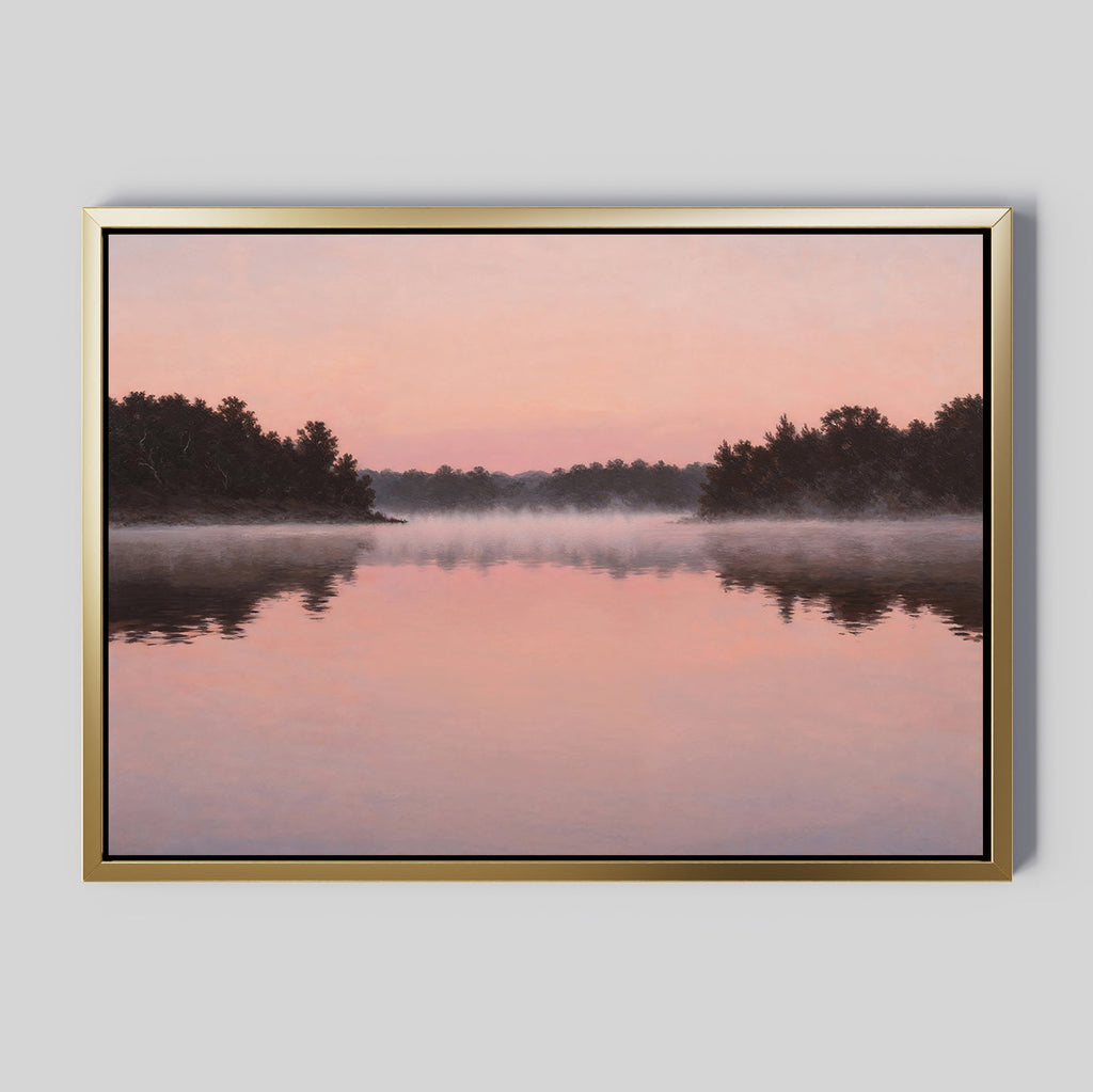 Whispers Across Rose Water Canvas Print – blush pink vintage canvas wall art print by Aspire Prints
