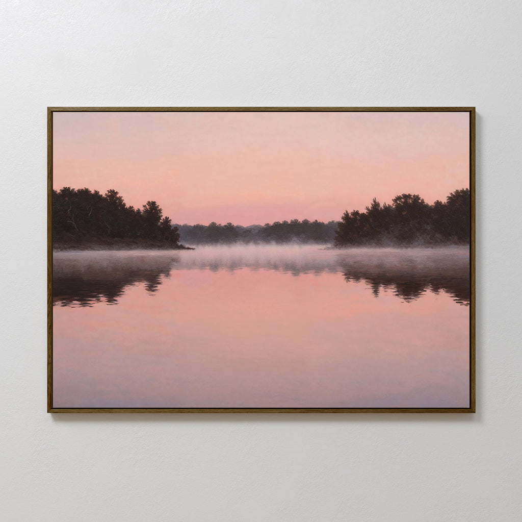 Whispers Across Rose Water Canvas Print – blush pink vintage canvas wall art print by Aspire Prints