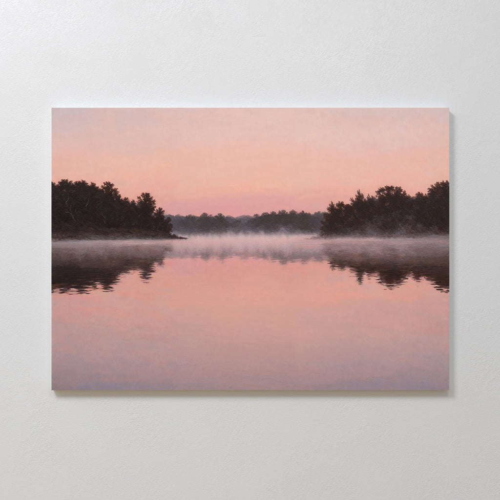 Whispers Across Rose Water Canvas Print – blush pink vintage canvas wall art print by Aspire Prints