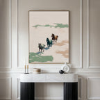 Wild Hearts at Dawn – neutral-toned wildlife canvas wall art print by Aspire Prints