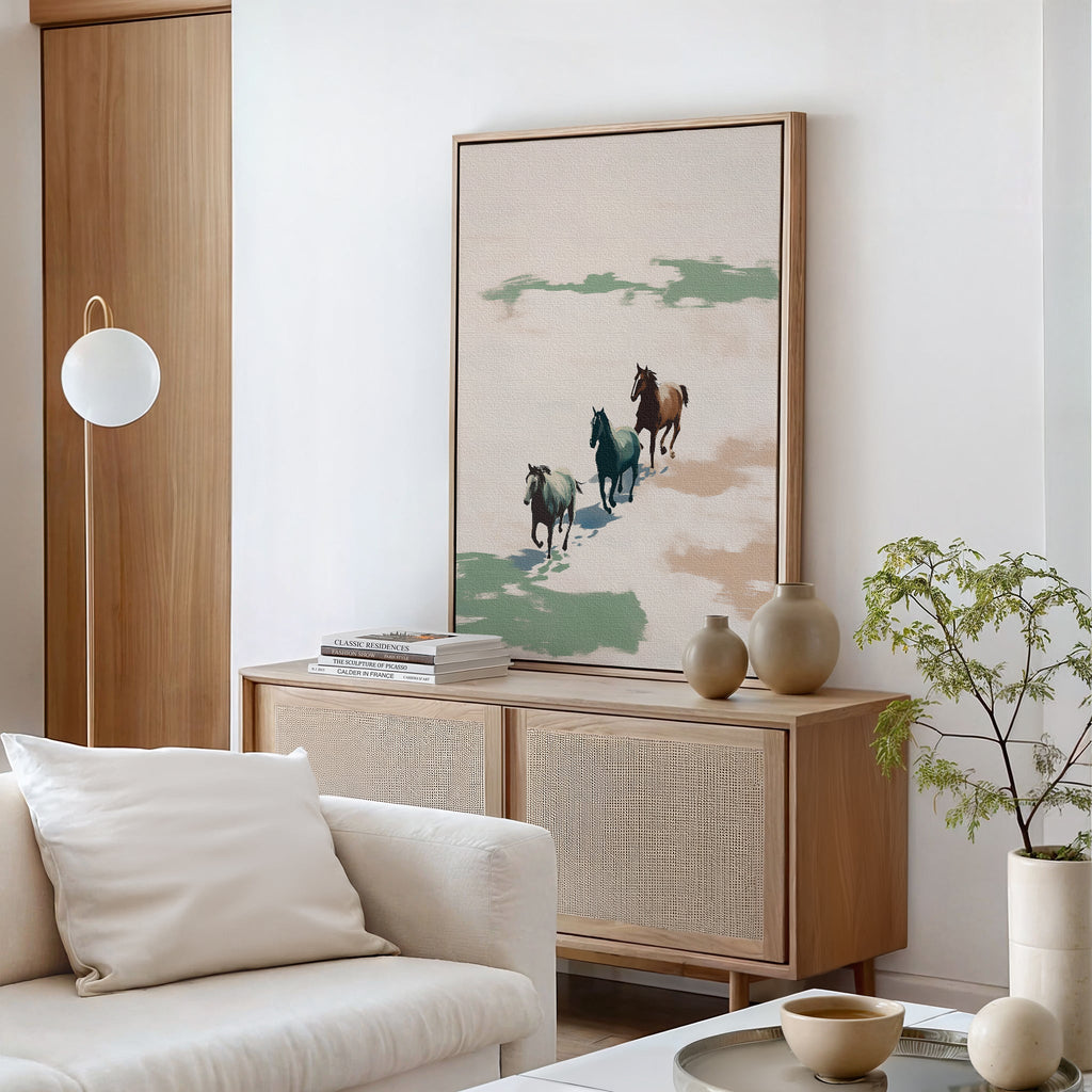 Wild Hearts at Dawn – neutral-toned wildlife canvas wall art print by Aspire Prints