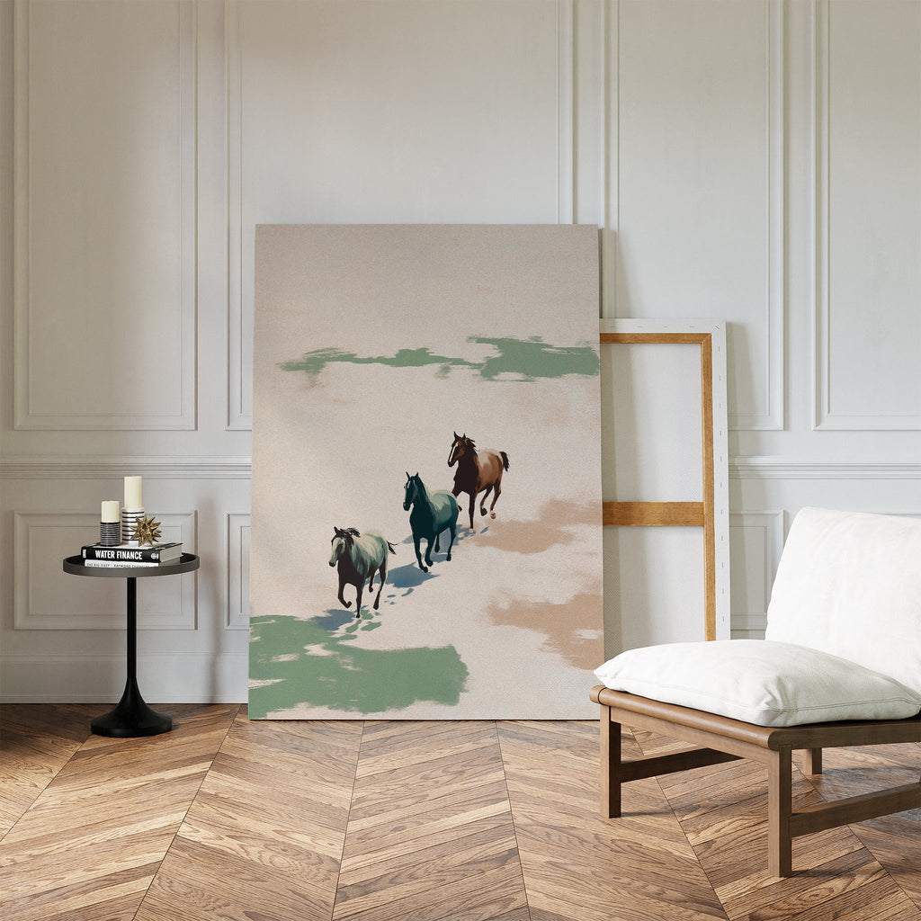 Wild Hearts at Dawn – neutral-toned wildlife canvas wall art print by Aspire Prints