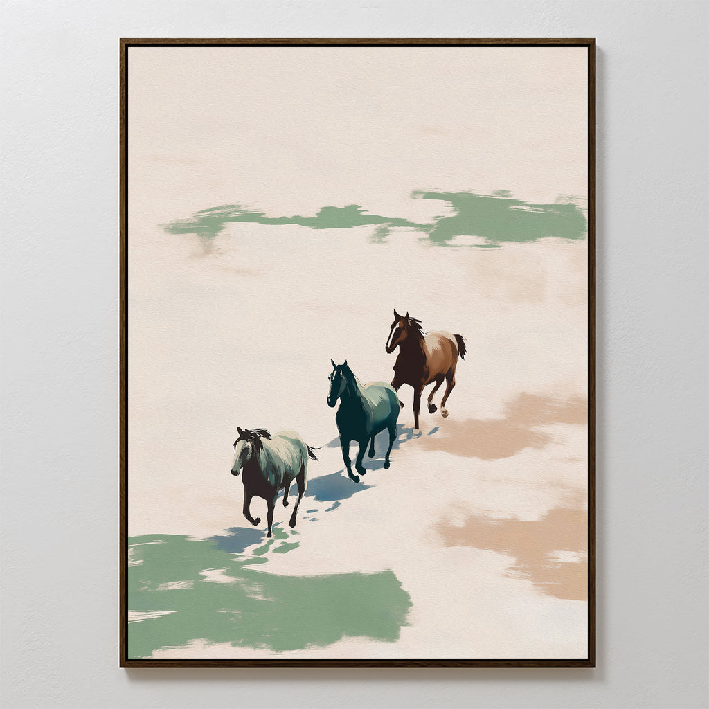 Wild Hearts at Dawn – neutral-toned wildlife canvas wall art print by Aspire Prints