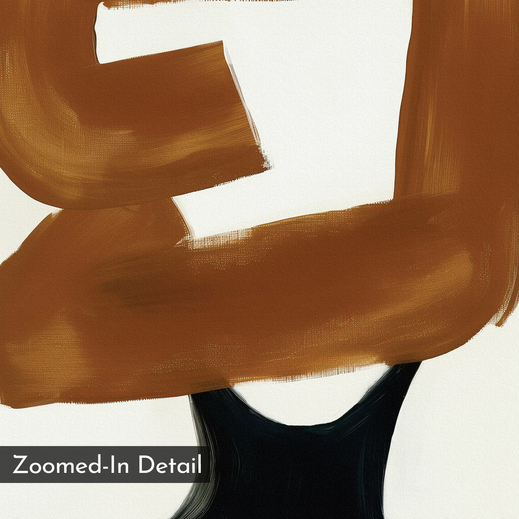 Umber Silhouette – earthy brown abstract canvas wall art print by Aspire Prints