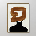 Umber Silhouette – earthy brown abstract canvas wall art print by Aspire Prints