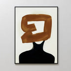 Umber Silhouette – earthy brown abstract canvas wall art print by Aspire Prints