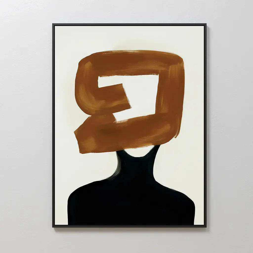 Umber Silhouette – earthy brown abstract canvas wall art print by Aspire Prints