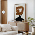 Umber Silhouette – earthy brown abstract canvas wall art print by Aspire Prints