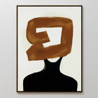 Umber Silhouette – earthy brown abstract canvas wall art print by Aspire Prints